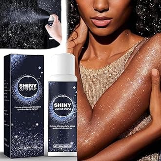 Glitter Spray for Body, Hair and Cloth, Long Lasting Shiny Unlimited Charm| Waterproof| Holographic| Nightclub Starry Glitter for Clothing|Club| Prom|Party 100ML, (Silver)