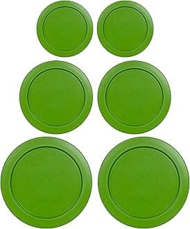 Replacement Lids for Pyrex Containers Round Glass Food Plastic (2) 2-Cup (2) 4-Cup (2) 7-Cup (Green)