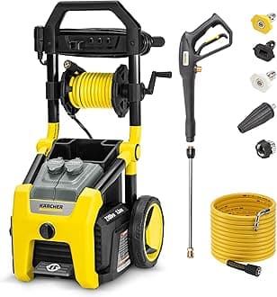 Kärcher Pressure Washer K2300PS, CETA Certified, 4 Spray Nozzles, Detergent Tank, Hose Reel, for Cars, Driveways, Siding, Patios, 1.2 GPM