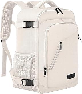 for Ryanair Cabin Bags 40x20x25 Underseat Carry-ons Bag 20L Small Travel Backpack Cabin Size for Airplanes Hand Luggage Bag Travel Rucksack for Women Fit 14 Inch Laptop with USB Charging Port-Beige