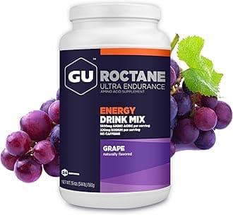 Roctane Ultra Endurance Energy Drink Mix, Vegan, Gluten-Free, Kosher, Caffeine- Free, and Dairy-Free n-the-Go Energy for Any Workout, 3.44-Pound Jar, Grape