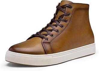 Jousen Men's Casual Shoes High Top Premium Leather Fashion Sneakers Dress Boots for Men