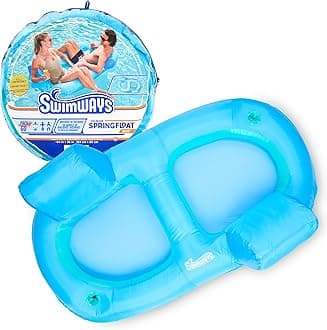 Spring Float Premium Duo, Pool Chair Fits 2 Adults, Inflatable Pool Floats Adult with Fast Inflation for Ages 15 & Up