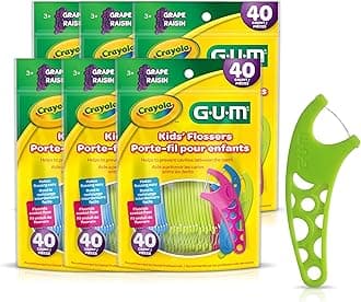 10070942303108 Crayola Kids' Flossers, Grape, Fluoride Coated, Ages 3+, 40 Count (Pack of 6)