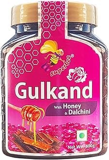 Superbee Natural Gulkand with Honey & Cinnamon (Dalchini) | Ayurvedic Rose Petal Jam | Digestive, Cooling & Rejuvenating Tonic | 500gm