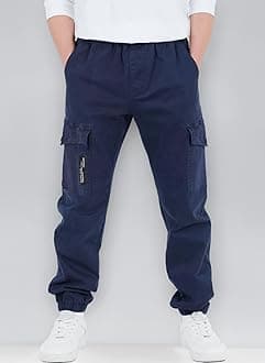 Kids Boys Elasticated Waist Slim Fit Cargo Joggers