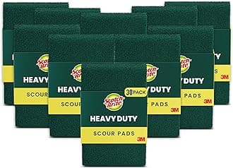 Heavy Duty, Scouring Kitchen and Dish, Cast Iron, Green, 30 Pads