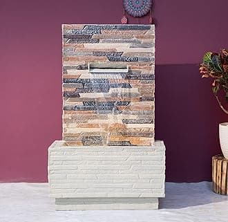 EXPLEASIA Slate Water Fall Water Fountain for Home Water Fountain for Home Big Size Indoor Water Fountain for Home vastu Fountain for Home Decor Waterfall (Beige) (102.5x62x34 cm)