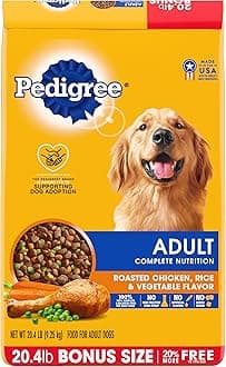 PEDIGREE Complete Nutrition Adult Dry Dog Food Roasted Chicken, Rice & Vegetable Flavor Dog Kibble, 20.4 Lb. Bag
