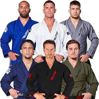 Elite Sports Bjj Gi for Men - Brazilian Jiu Jitsu Gi - Preshrunk sweat wicking Fabric - Machine washable - Free Belt
