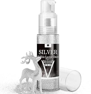 Edible Glitter Spray - 20g Luster Dust Edible Glimmer Powder for Sparkling Cocktails, Cake, Cupcakes, Wine, Beverage - Food Grade Shimmer Dust Powder for Baking, Drinks, Cookies Decoration (Silver)