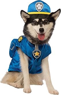 Official Rubie's Paw Patrol Chase Pet Dog Costume, Size: Small Neck to Tail 11 inch, Chest 14 inch