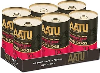 90/10 Wet Dog Food in a Tin - Angus Beef (6x400g) - Grain Free Recipe - No Artificial Ingredients - Good for Low Maintenance Feeding