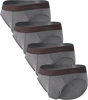 Mens Underwear Briefs, Breathable Cooling Rayon Made from Bamboo Underwear, Dual Pouch Mens Briefs 4 Pack