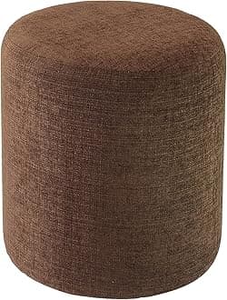 Siwa Style Barrel Round Coffee Brown Pouffe-15 Inch Diameter-17 Inch Height -30469