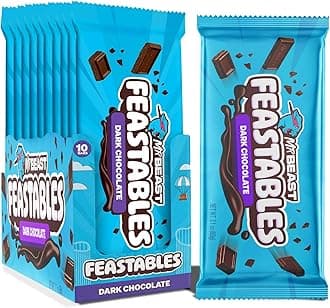 Feastables MrBeast Original Chocolate Bars - Made with Organic Cocoa. Plant Based with Only 4 Ingredients, 10 Count