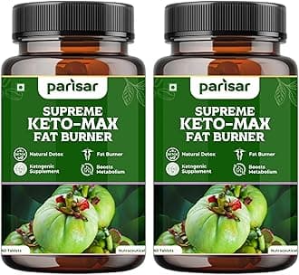 Keto Fat Burner for Men & Women – Weight Loss Supplement with Garcinia Cambogia, Green Coffee & Green Tea | Belly Fat Burner, Fat Loss Supplement & Metabolism Booster | 60 Veg Tablets (Pack of 2)