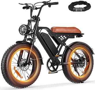 𝟱𝟱 𝗠𝗶𝗹𝗲𝘀 Electric Bike for Adults 2025 Model 1000W 20" Commuting Fat Tire Full Suspension Electric Dirt Bike Model 374.4Wh Battery 20mph Long Seat Ebike Mountains Off Road UL2849