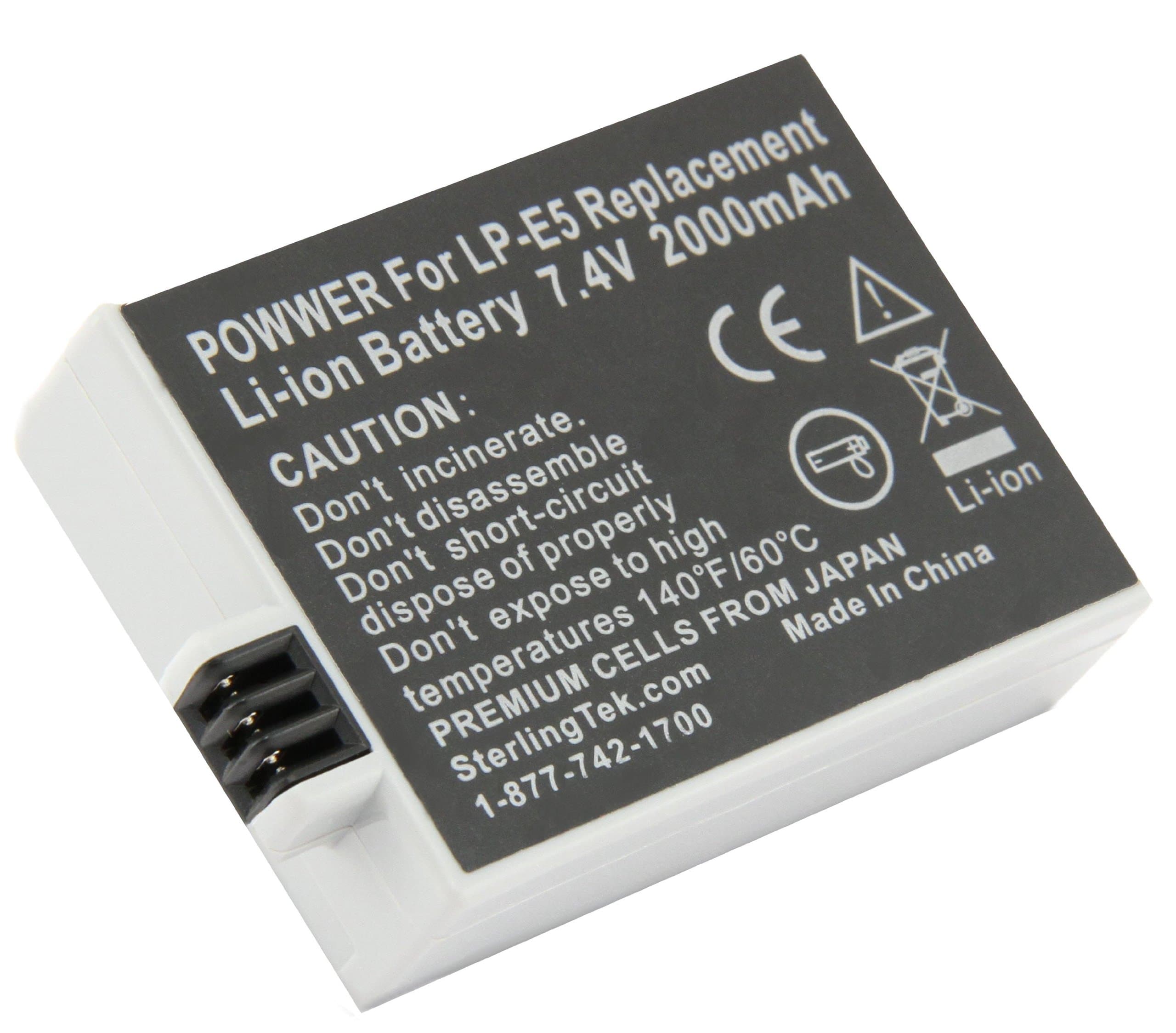 STK LP-E5 Battery Pack for Canon LP-E5 Canon EOS Rebel XS, Rebel T1i, Rebel XSi, 1000D, 500D, 450D, Kiss X3, Kiss X2, Kiss F, LPE5, Canon, Cannon