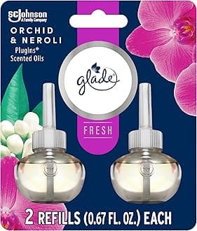 Glade PlugIns Refills Air Freshener, Scented and Essential Oils for Home and Bathroom, Orchid & Neroli, Fresh Collection 1.34 Fl Oz, 2 Count