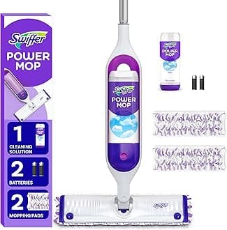 PowerMop Multi-Surface Mop Kit for Floor Cleaning, Fresh Scent, Mopping Kit Includes PowerMop, 2 Mopping Pad Refills, 1 Floor Cleaning Solution with Fresh Scent and 2 Batteries