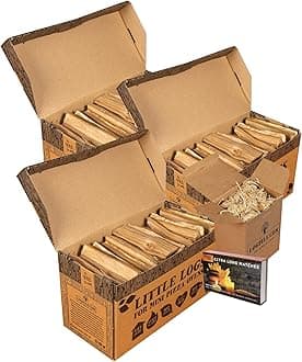 Kiln Dried Oak Little Logs Starter Kit (1 set) | Perfect for Pizza Ovens, Fire Pits & Stoves | 15cm Mini Logs and Firelighters for Oak Wood-Fired Cooking | Quick Lighting & High Heat