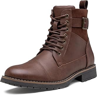 Vostey Men's Boots Boots for Men Casual Boots Motorcycle Combat Ankle Dress Boots Mens