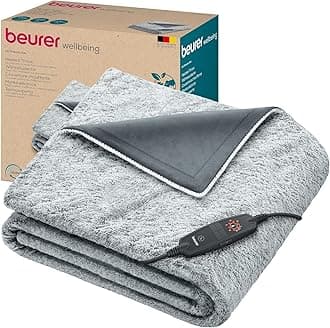 HD 75 Nordic Grey Electric Blanket, Heat Blanket Made from Recycled Material, Cuddly Soft, 6 Temperature Levels, Machine Washable, Automatic Shut-Off, 180 x 130 cm