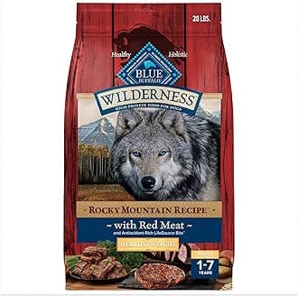 Blue Buffalo Wilderness High-Protein Rocky Mountain Recipe Healthy Weight Dry Food for Adult Dogs, Red Meat, 28-lb. Bag