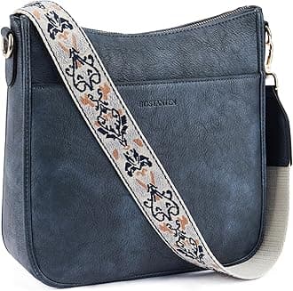 BOSTANTEN Crossbody Bags for Women Trendy Vegan Leather Hobo Purses Shoulder Handbags Wide Shoulder Strap