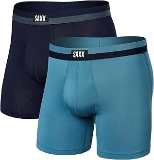 SAXX Underwear Co.Men's Sport Mesh Boxer Brief Fly Pack of 2 With Built-In Pouch Support, Core