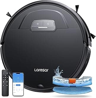 Evol 3 Robot Vacuum Cleaner With Mop Function - 4500Pa Super Thin Black Vacuum - 180 Minutes Battery Life - App/Remote/Voice Control - Ideal for Hard Floors, Pet Hair, Carpet