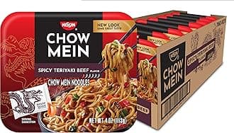 Chow Mein Noodles, Spicy Teriyaki Beef, 10g Protein, 4 Ounce (Pack of 8)