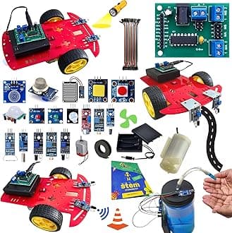 Quad Store STEM Robotics kit DIY Electronics sensors modules for Age 10+ Years Suitable for Science, Hobby, School with Real time Projects Activity