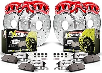 Power Stop KC2853-26 Z36 Truck & Tow Front and Rear Caliper Kit-Drilled/Slotted Brake Rotors, Carbon-Fiber Ceramic Brake Pads, Calipers