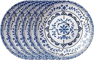 Vitrelle 6-Piece Appetizer Plates Set, Triple Layer Glass and Chip Resistant, 6-3/4-Inch Lightweight Round Plates, Portofino