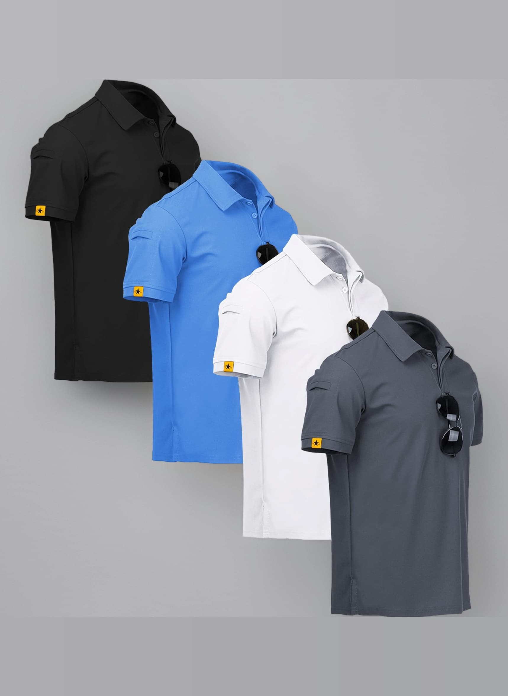 ZITY Mens Polo Shirt Short Sleeve Sports Tactical T-Shirt Athletic Golf Polos Daily Casual Stylish Collared Shirts for Men