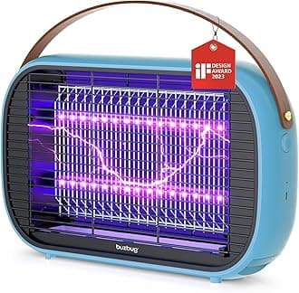 Buzbug LED Bug Zapper Outdoor Indoor, 10 Years Lifespan Lamp, Rechargeable 5200mAh Battery, Portable Camping Fruit Fly Mosquito Moth Gnat Wasp Trap, Killer, Zapper -MA015C (DeepSkyBlue)