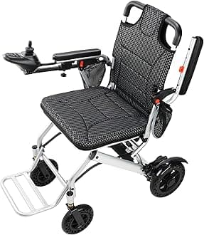 Electric Wheelchairs for Adults, 33 Lbs Lightweight Folding Electric Wheelchairs, 15 Miles Range Motorized Wheelchair for Seniors, 330 Lbs All Terrain Power Wheelchair, Airline Approved