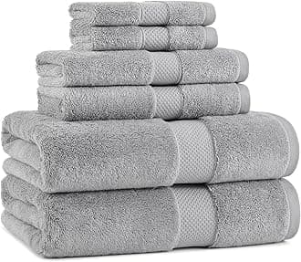 Egyptian Bath Towel Set - Oversized Ultra Soft Thick & Absorbent, 100% Ringspun Egyptian Cotton Bathroom Towel for Spa, Hotel, 600 GSM, Dark Grey