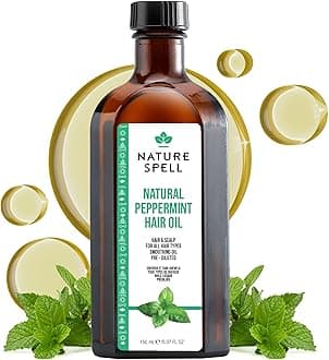 Nature Spell Peppermint Oil for Hair & Scalp, Pre-Diluted Cooling Oil to Refresh Roots and Support Stronger Strands, For All Hair Types, Vegan, 150ml