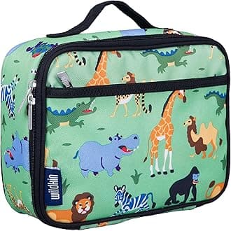 Kids Insulated Lunch Box Bag for Boys & Girls, Reusable Kids Lunch Box is Perfect for Early Elementary Daycare School Travel, Ideal for Hot or Cold Snacks & Bento Boxes (Wild Animals)