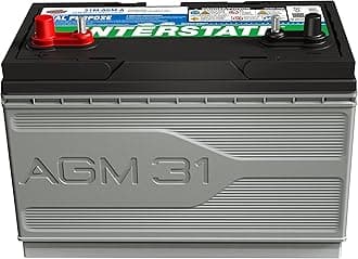 Interstate Batteries Marine/RV Battery 12V 100Ah 825CCA Dual Purpose Power Pure Lead AGM RV & Marine Starting Replacement Battery (Group Size 31M) Boats, RV's (8-31MAGMDC / 31M-AGM-A)