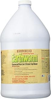 Earthworm Commercial Drain Line and Grease Trap Cleaner Treatment - Clog Remover - Drain Opener/Deodorizer - Natural Enzymes, Environmentally Responsible - 1 Gallon