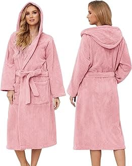 Hooded Bathrobes for Women, Soft Long Towel Robes for Women - Quick Dry yet Warm
