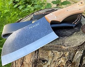 Perkin Hunting Knife With Sheath Cleaver Knife 1095 Steel PK2500