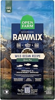 Open Farm, RawMix Dry Cat Food, Protein-Packed Kibble Coated in Bone Broth with Freeze Dried Raw Chunks, for Indoor & Outdoor Cats, Wild-Caught Whitefish, Salmon & Rockfish Recipe, 2.25lb Bag