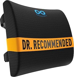 Everlasting Comfort The Original Lumbar Support Pillow - Improves Posture, Promotes Back Pain Relief - Superior Office Chair Back Support for Gaming and Desk Chairs - Lumbar Pillow for Car, Couch