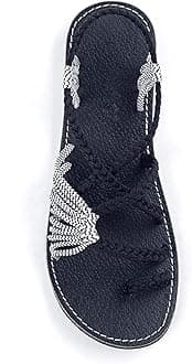 Plaka Women's Rubber Flat Summer Sandals