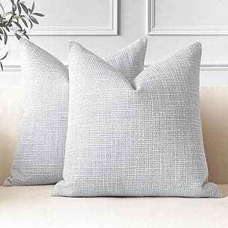 JOTOM Set of 2 Cushion Covers 60x60 cm Linen Blue Grey Decorative Throw Pillow Covers 24x24 Inch Square Cushion Case Home Decor Pillowcases for Couch Sofa Living Room Bed (Blue Grey)